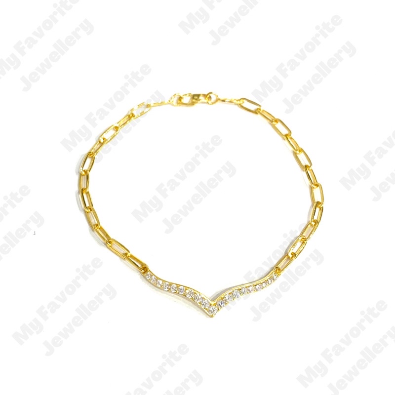 Gelang Paper Clip Aurel Emas Asli Kadar 700