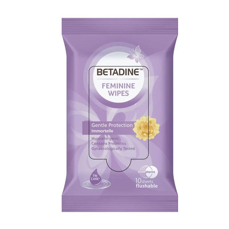 Betadine Feminine Wipes Gentle Protection Immortelle 10s