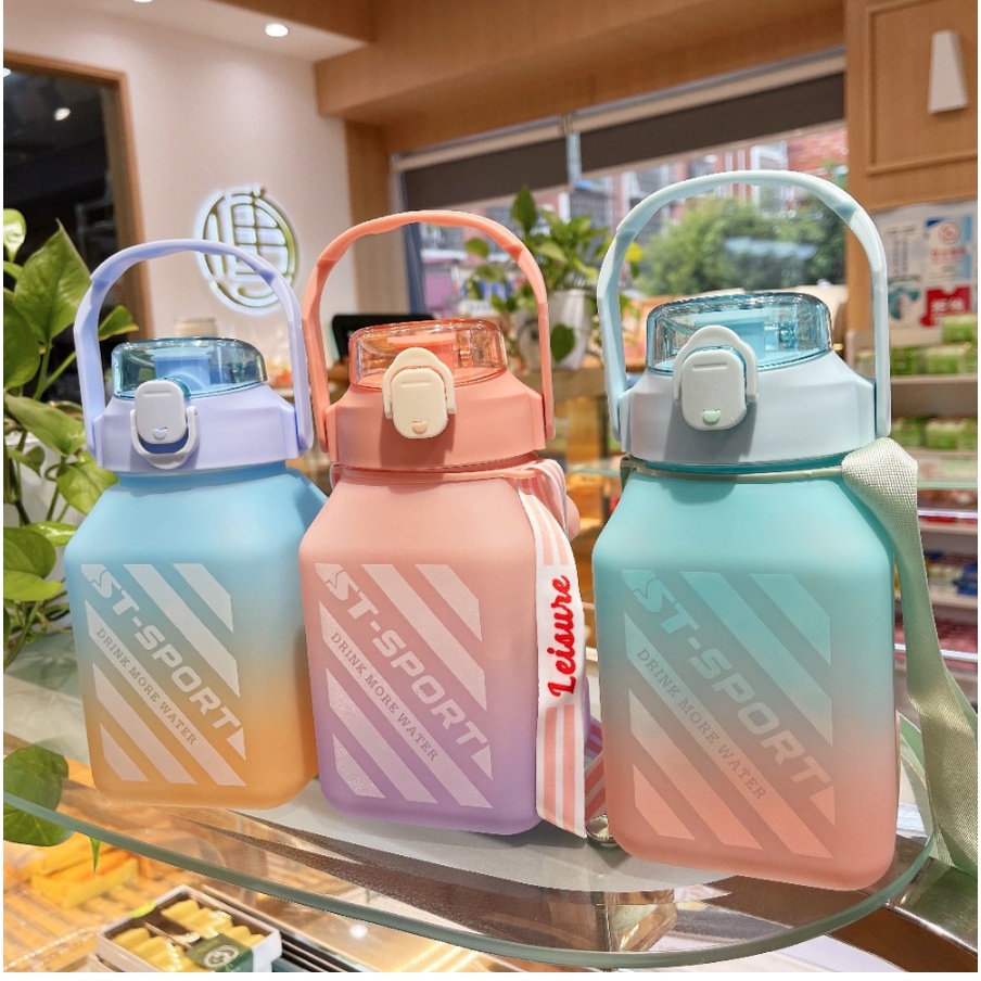 Botol Minum 1300 ml / 1.3 Liter Botol Besar Botol Jumbo Korea VIRAL Botol Lucu / Botol Gradasi