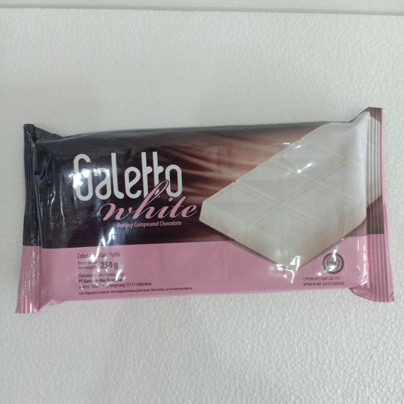 

GALETTO DARK | WHITE COMPOUND CHOCOLATE 250GR COKLAT BATANGAN