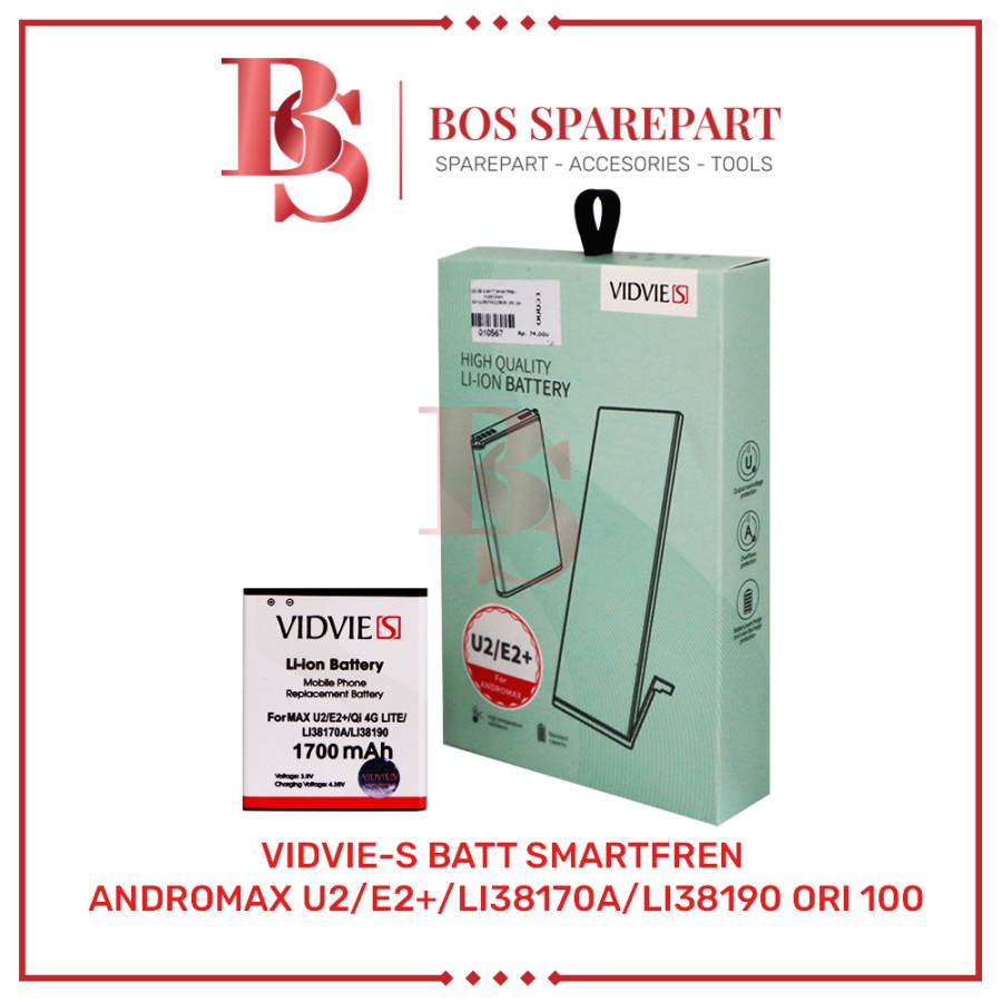 VIDVIE-S BATERAI SMARTFREN ANDROMAX U2 / E2+ / LI38170A / LI38190 ORI / BATTERY / BATRE