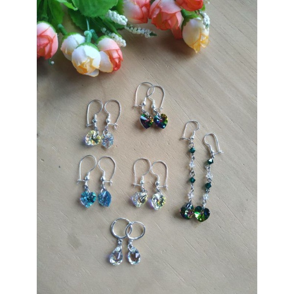 Anting Perak Swarovski / Anting Swarovski / Anting Anak / Anting Dewasa / Anting Kristal Swarovski