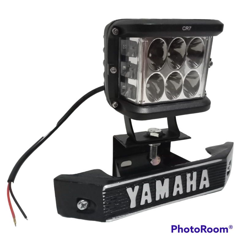 LAMPU TEMBAK STROBOW 6 LED PLUS BREKET DUDUKAN LAMPU LED DAN EMBLEM KUMIS YAMAHA LIS SILVER PNP RX K