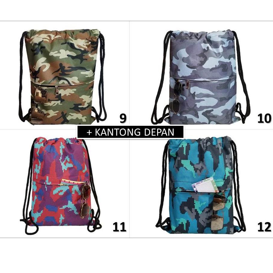 [UG.18Oc22ᴿ] String Bag Army US / Drawstringbag Pixel Tentara / Tas Serut Marine Parachute Lopez
