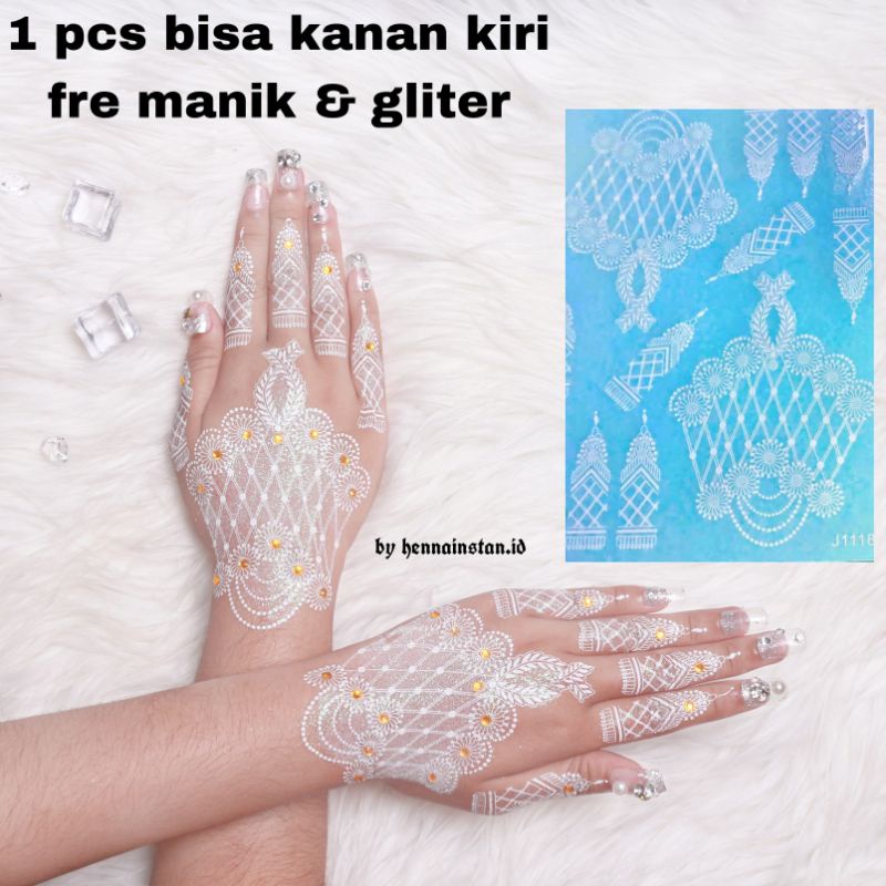 FREE MANIK DAN GLITER 1 PCS BISA KANAN KIRI HENA INSTAN MOTIP MEWAH