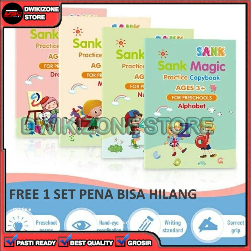 

[DZS] 4 BUKU SET MAGIC PRACTICE BOOK ORIGINAL SANK MAGIC BOOK BISA DIHAPUS