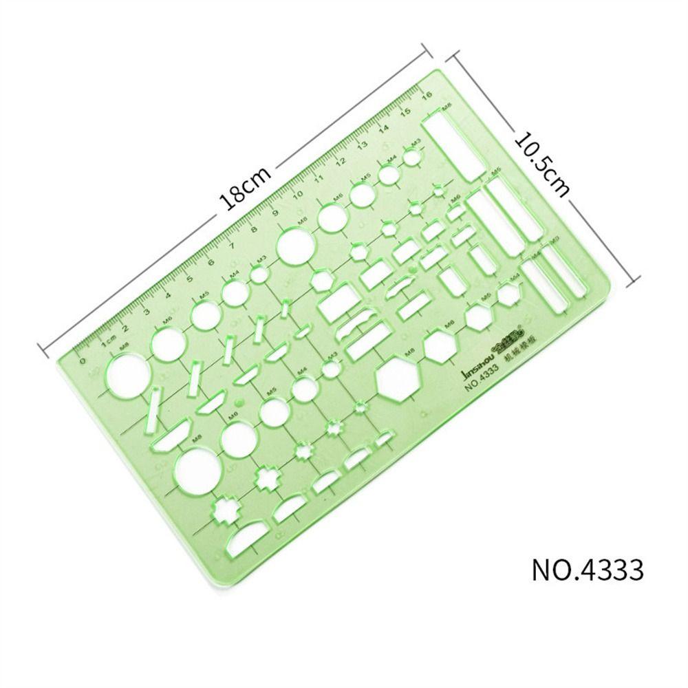 Mxbeauty Penggaris Template Siswa Lingkaran Plastik Stensil Oval Hijau Penggaris Geometris