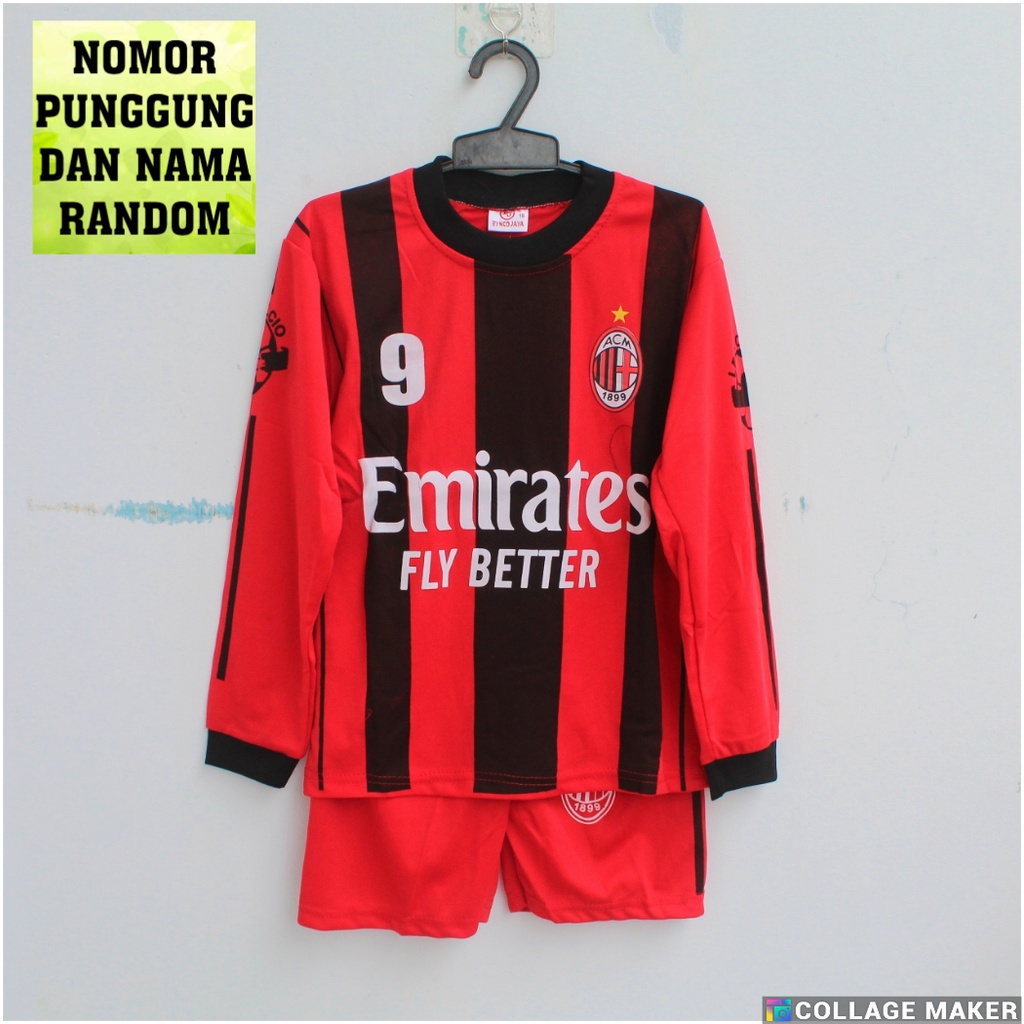 setelan baju kiper ac milan baju bola anak kiper ac milan