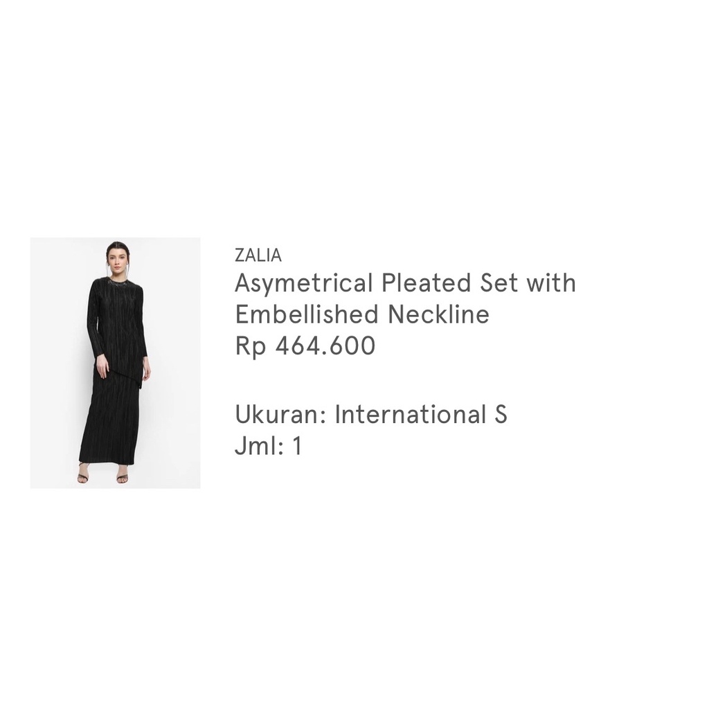 prelove zalia pleated set black