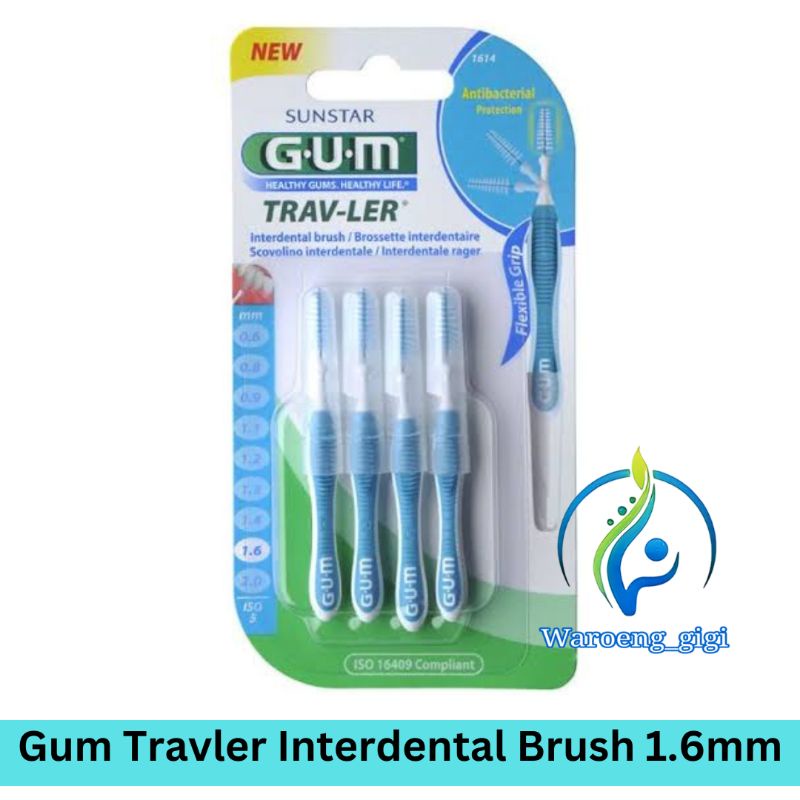 GUM Interdental Brush Trav Ler Travler 1.6mm (Biru)