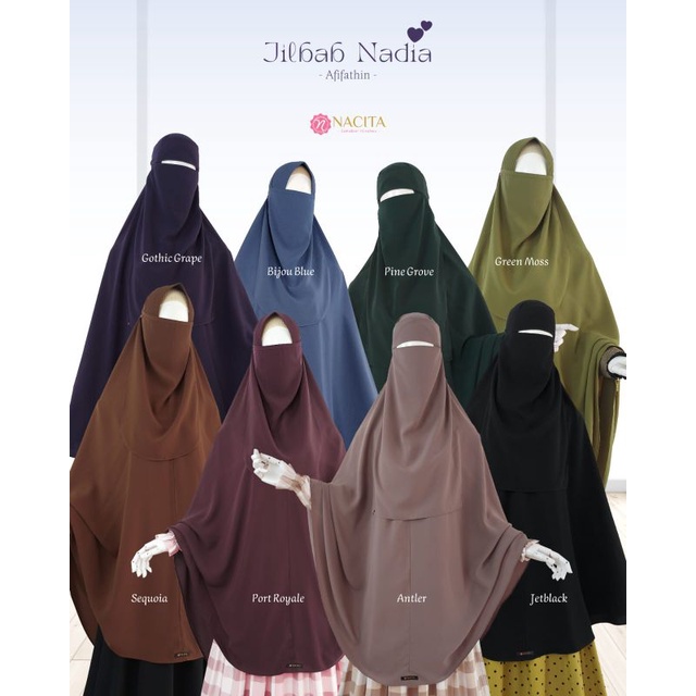JILBAB NADIA By Nacita Jilbab Pad Antem Nonpet Cadar Tali New Fortaleza dan Afifathin