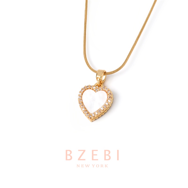 Kalung Liontin Hati Bahan Stainless Steel Lapis Emas 18k Anti Karat Gaya Korea Dengan Kotak 1075n