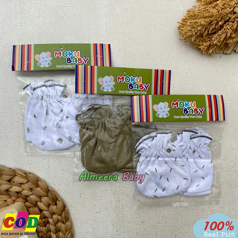 Isi 3 Sarung Tangan 3 Sarung Kaki Bayi Brau Lahir Kaos Kaki Bayi Usia 0-3 Bulan Series Army Almeera Baby and Kids