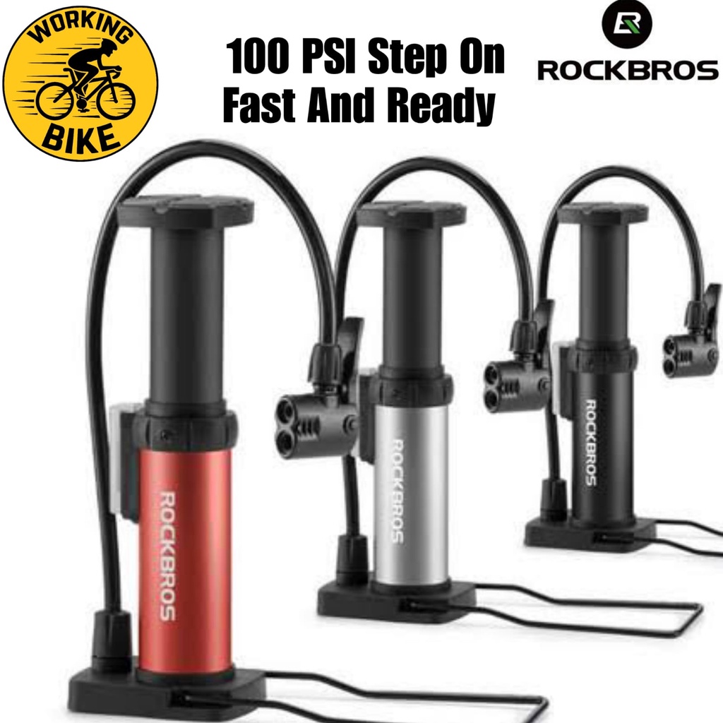 Jual Rockbros L Pompa Sepeda Portable Psi Av Fv Step On Pump