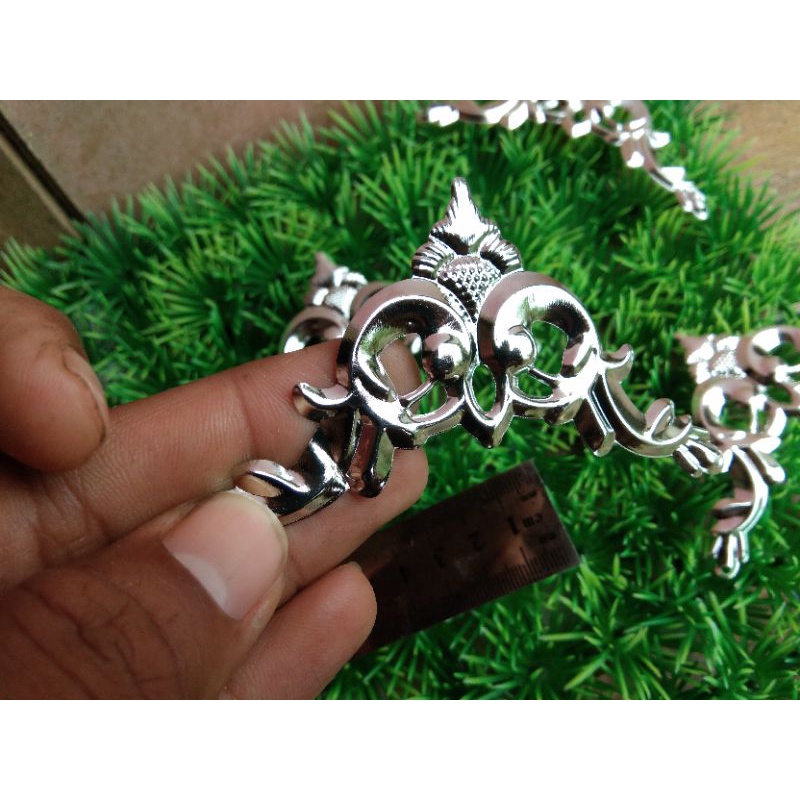 (1pcs)Sudut hantaran,pigora,figura,hiasan aksesoris mahar frame ukuran besar warna silver