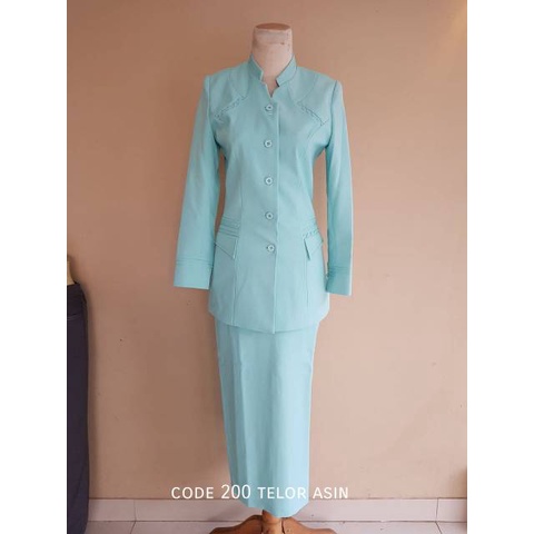 Blazer azkia warna telor asin setelan rok dan celana