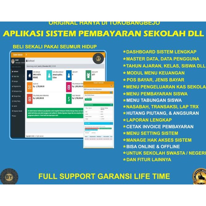 Aplikasi Web Source Code Pembayaran Spp Tabungan Sekolah Jurnal Dll