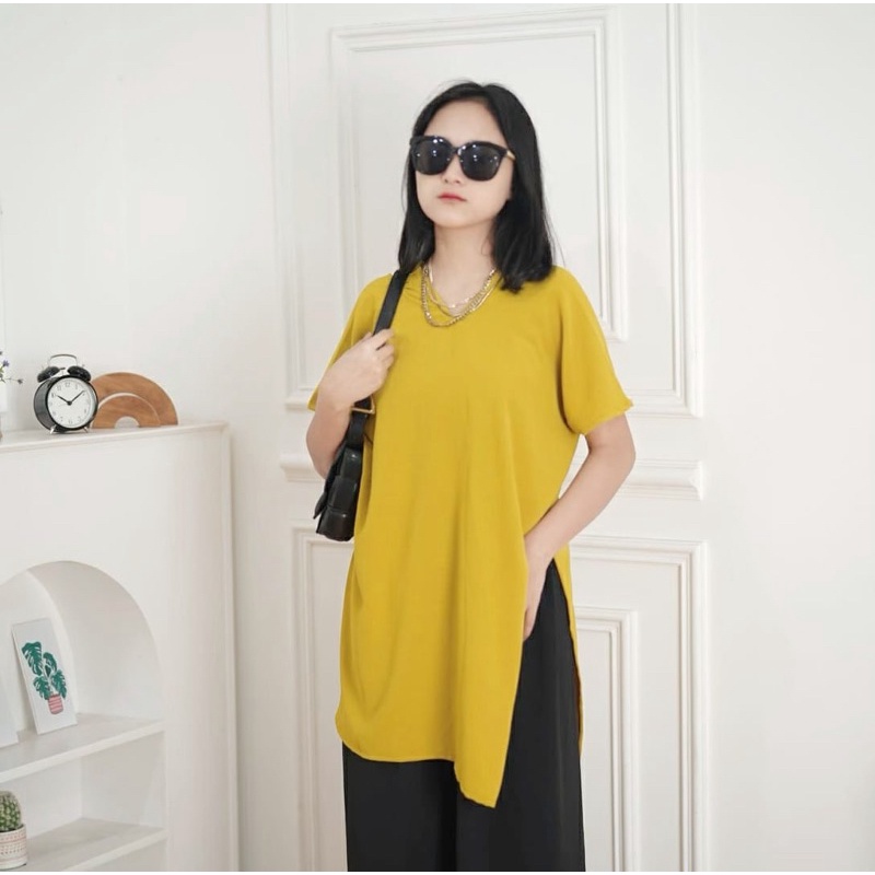 GFS V LONG OVERSIZE CRINCLE TUNIC