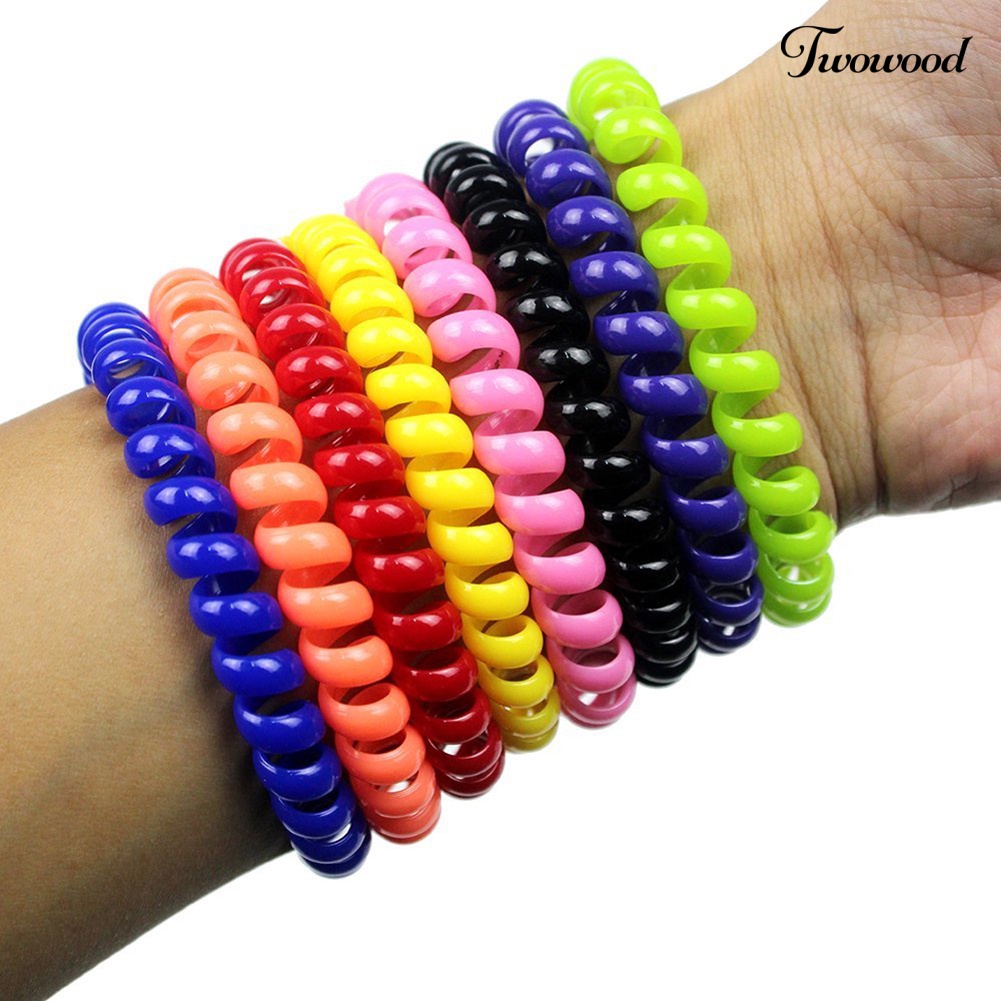 Twowood 6Pcs Gantungan Kunci Spiral Stretch Warna-Warni Untuk Gym / Kolam