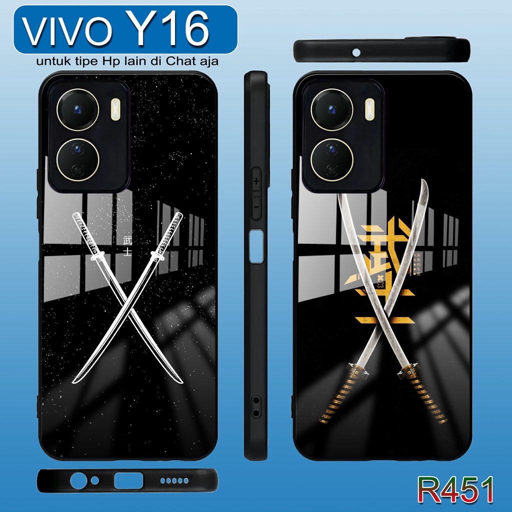 R451 Case Kilau Vivo Y16 Softcase Vivo Y16 Case Kaca Acrylic Vivo Y16 Kesing Hp Vivo Y16 Pelindung H