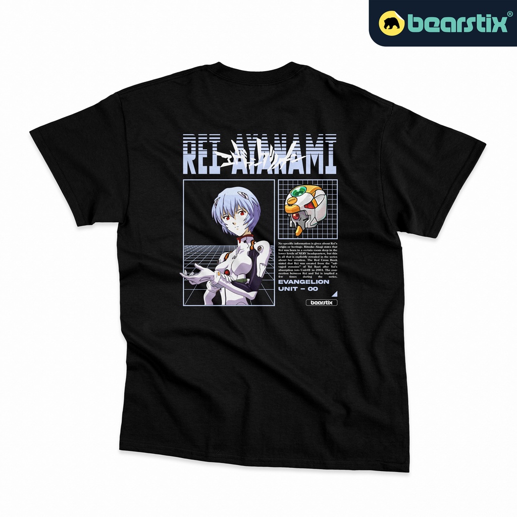 SHINZO - Tshirt Rei Ayanami - Kaos Neon Genesis Evangelion - Kaos Anime 90s