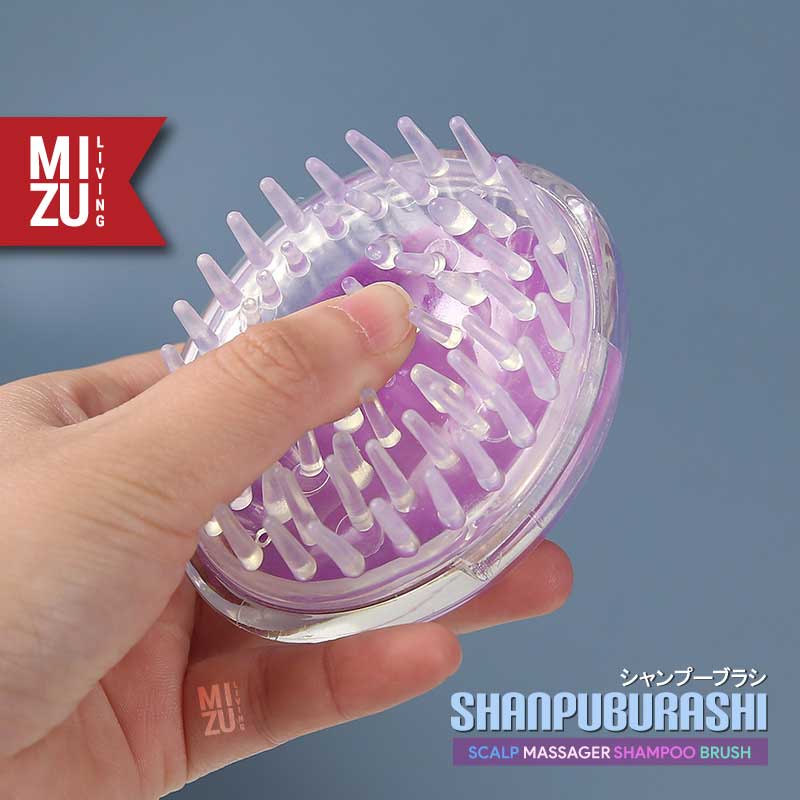 MIZU SHANPUBURASHI Scalp Massager Shampoo Brush Sisir Keramas Silikon Premium Sisir Pijit Kulit Kepala Sisir Rambut Sikat Cuci Rambut Ketombe