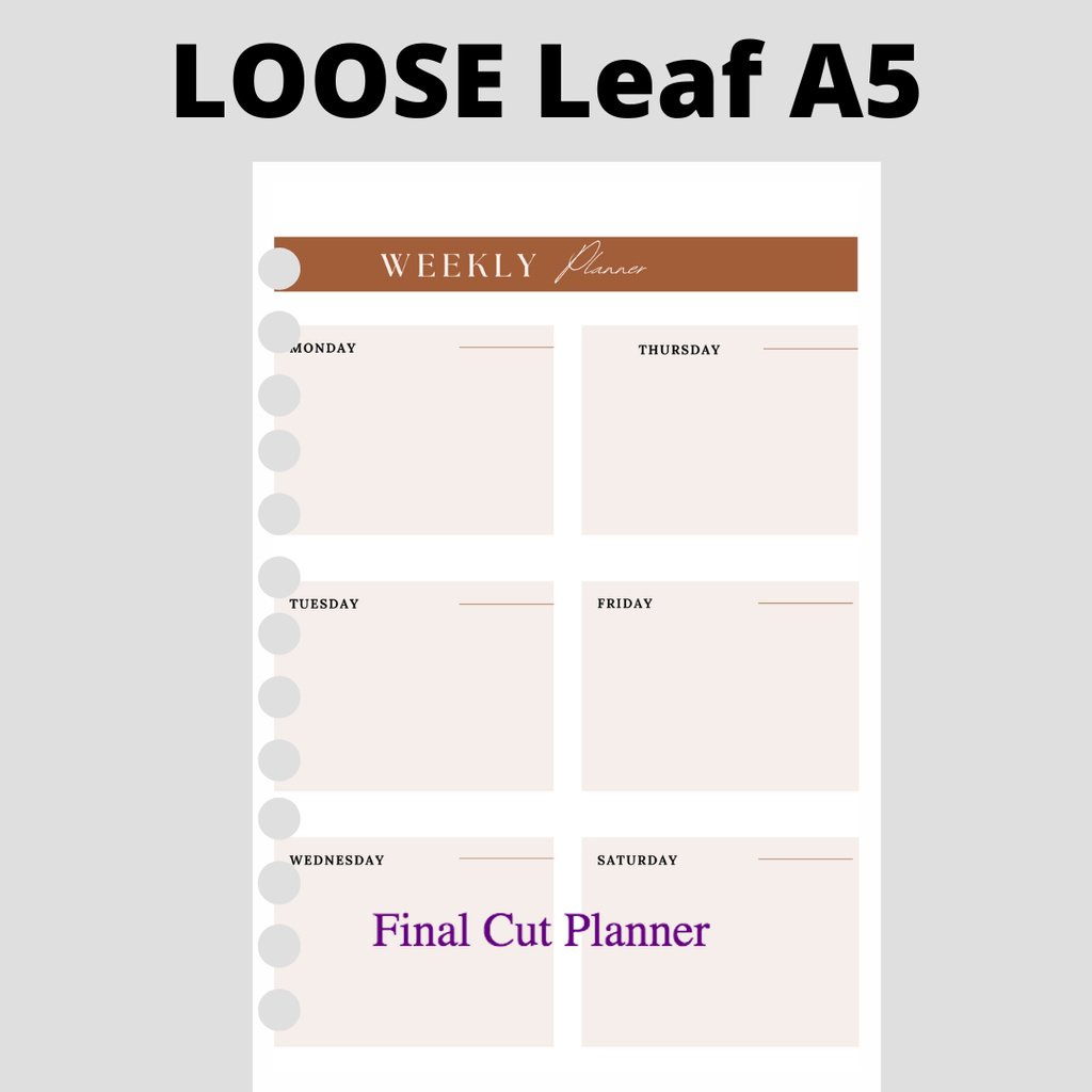 

Loose Leaf A5 - Weekly Planner A5 Brown By Monologprojects .