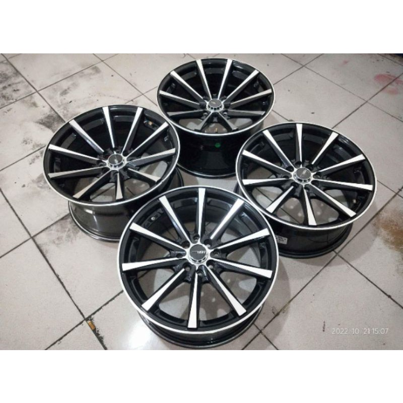 Velg Mobil Bekas HUSTLER HSR Celong Ring 17 Hole 4X100/114,3 BLACK POLIS Untuk Mobil Jazz Brio Mobil