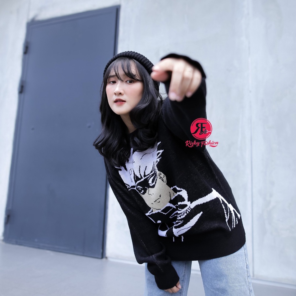 Sweater crewneck anime gojo satoru streetwear