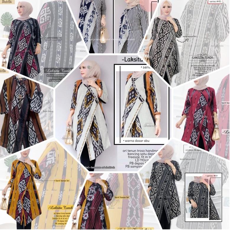 "LAK.18Oc22y" - LAKSITA TUNIK (ATASAN BATIK TENUN TROSO HANDMADE / TUNIK KEKINIAN / LONG TUNIK SOLO)