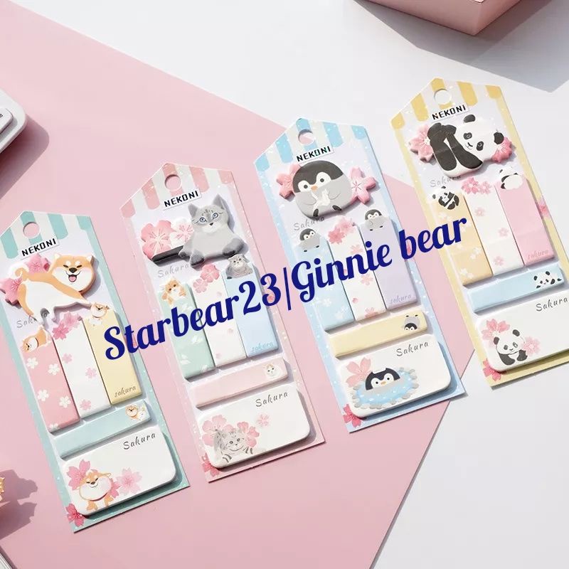 

sticky note nekoni sakura karakter animal