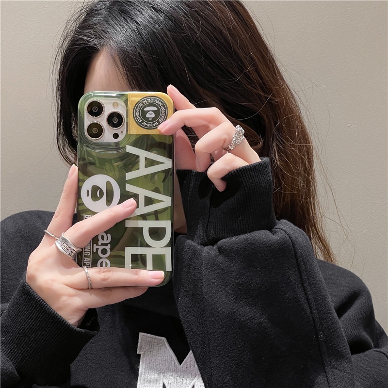 Soft case Transparan Motif Camo Untuk iphone 14promax 14pro 13promax 12 11promax
