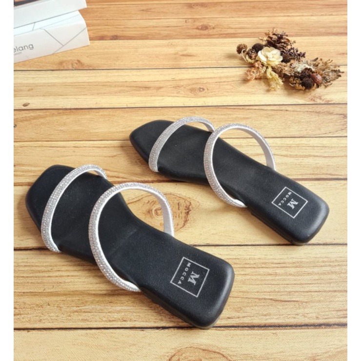 ABBUSHOES RN 09 sendal flat tali ban 2 import 1cm