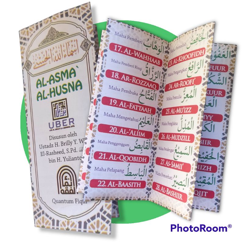 26 Eksemplar Souvenir Buku Saku Lipat Asmaul Husna