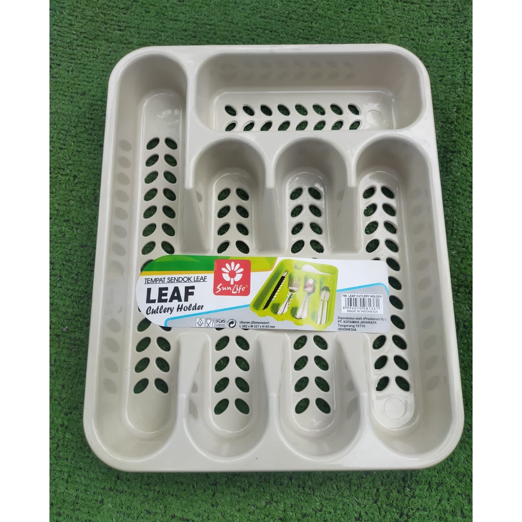 Sunlife Cutlery Holder Leaf laci sendok garpu sumpit warna coksu sekat 5