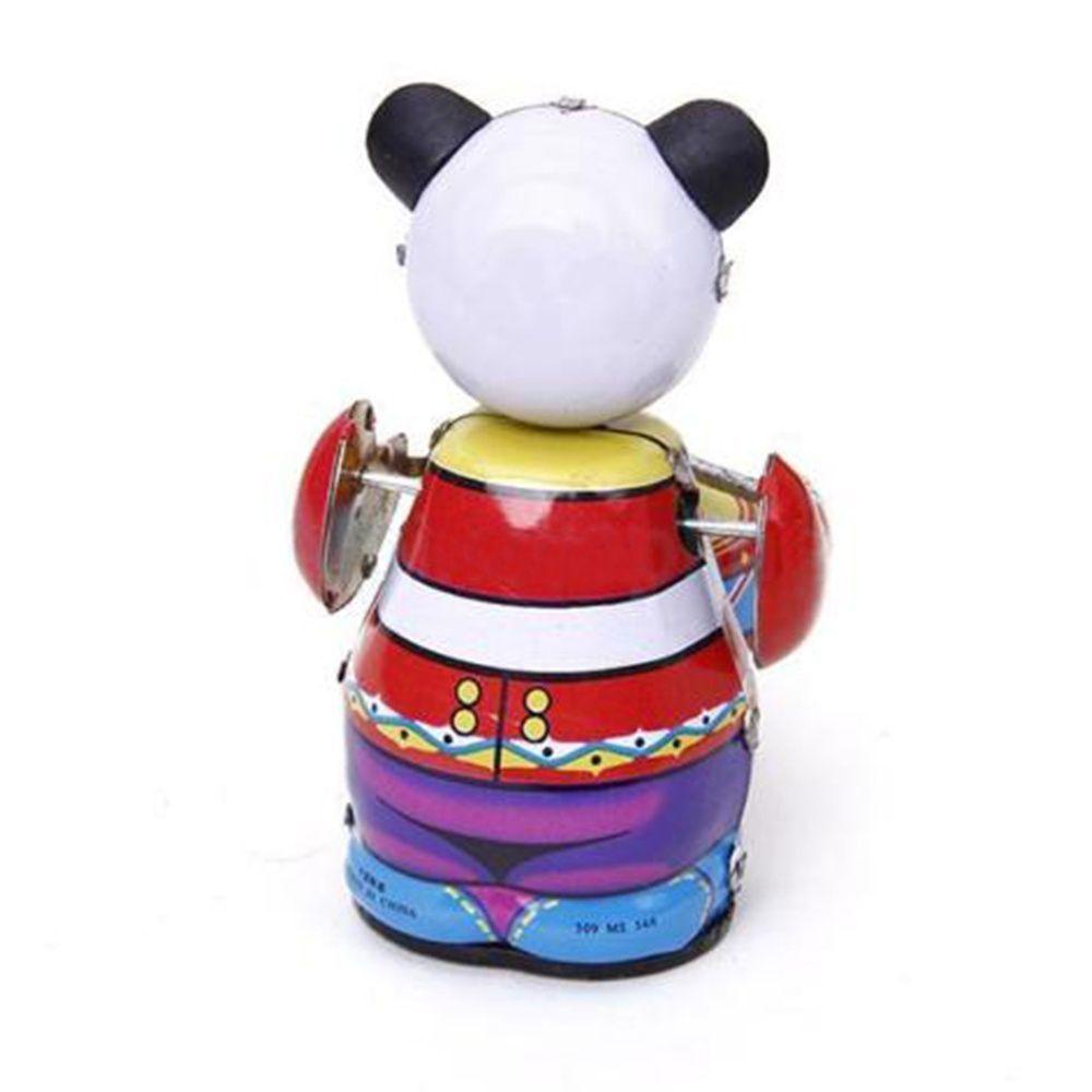 [Elegan] Mainan Angka Koleksi Lucu Drummer Anak-Anak Mengalahkan Drum Bear Metal Robot Panda Koleksi