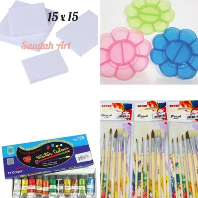 

Paket Kanvas Lukis (kanvas 15x15,palet,kuas,cat air)