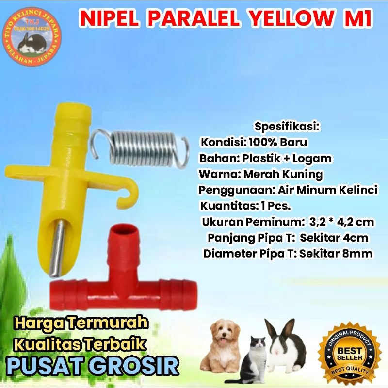 nipel kelinci paralel yellow M1 PAKET 10 pc.nipel minum Kelinci kucing hamster
