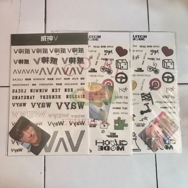 tattoo luggage sticker - nct dream jeno, jaemin | md glitch mode