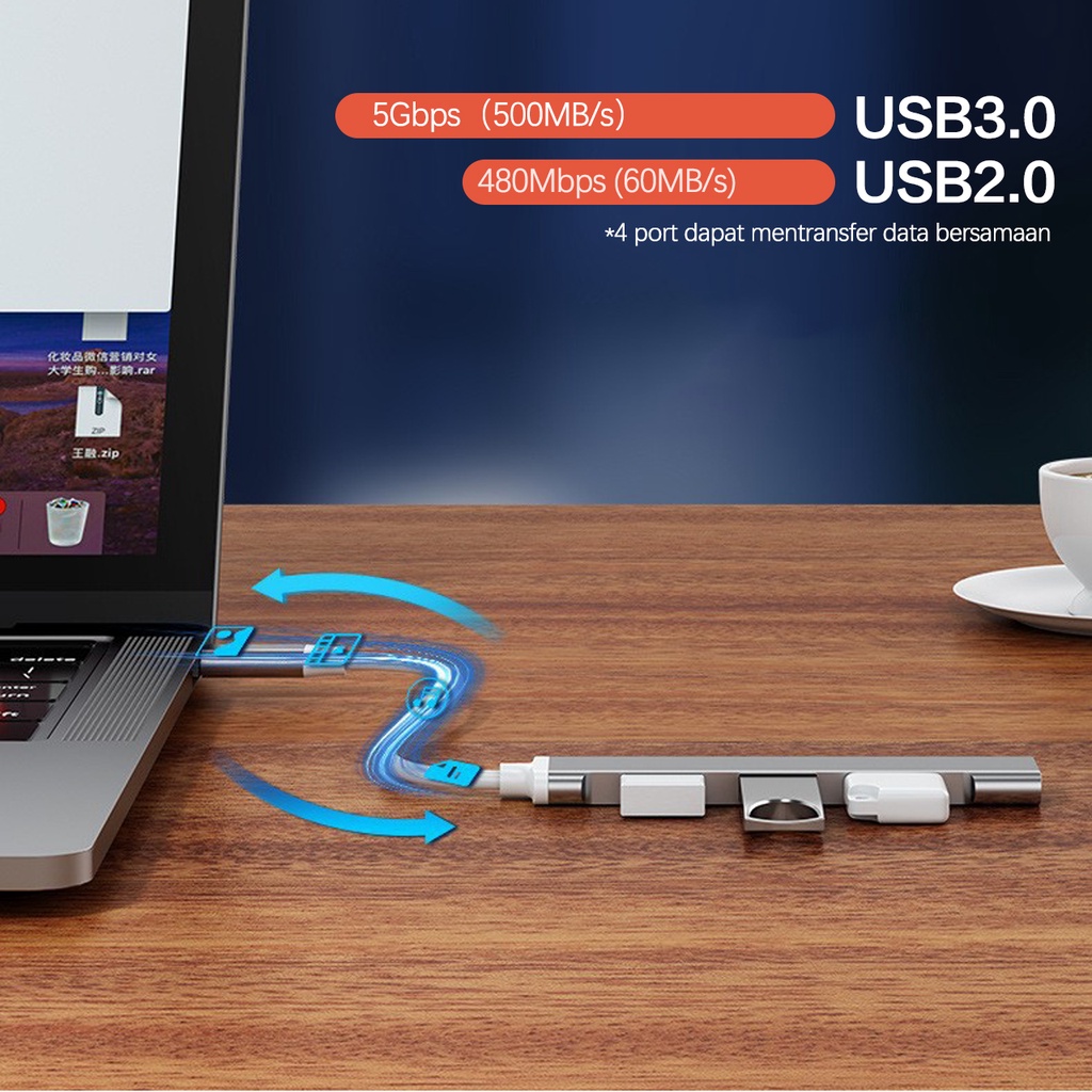 TYPE-C &amp; USB 3.0 HUB 4 Ports Hight Speed OTG kabel