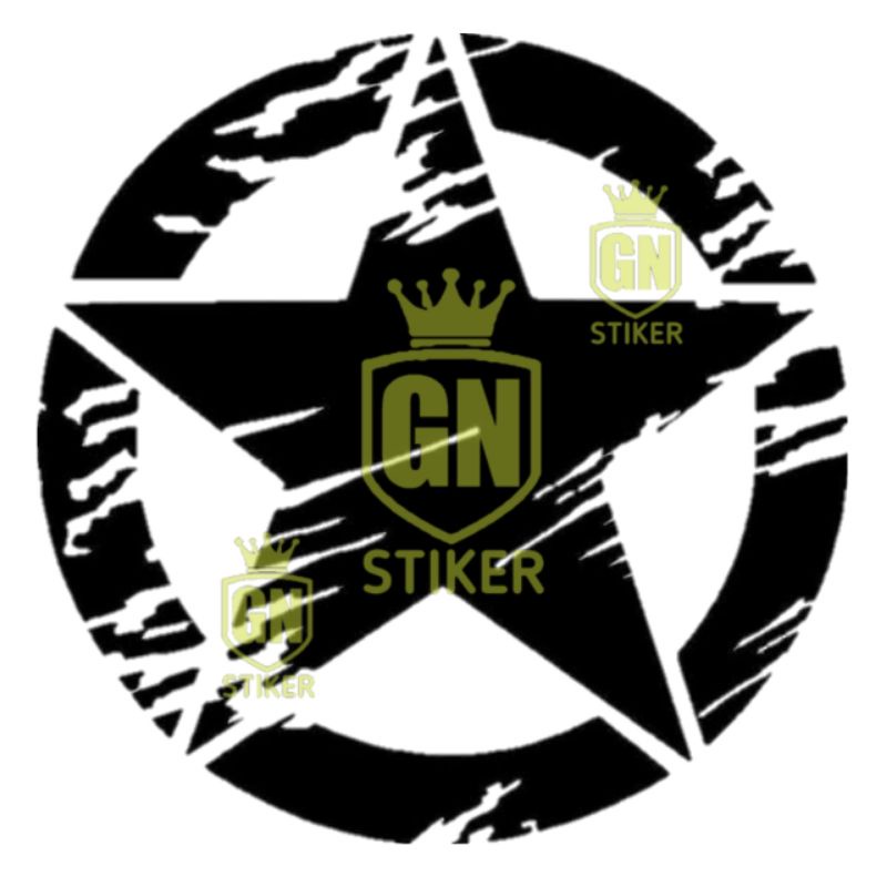 STIKER CUTTING BINTANG C BUAT KAP/PINTU MOBIL DLL