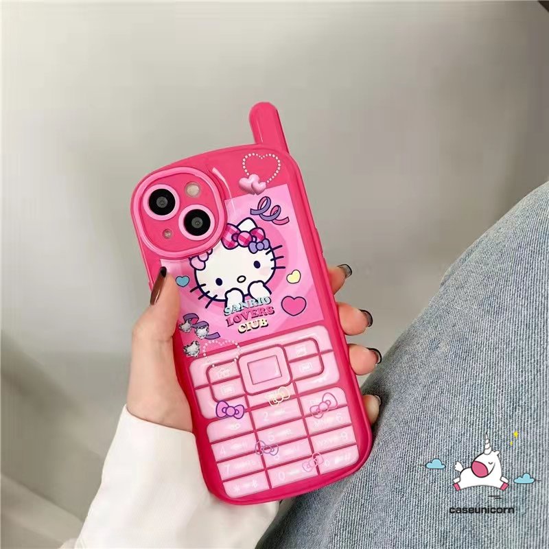 Soft Case Hp Gambar Hello Kitty Model Vintage / Retro Untuk iPhone 11 / 12 / 13 / 14pro MAX / 14 / 7 / 8plus / X / XR / XS MAX