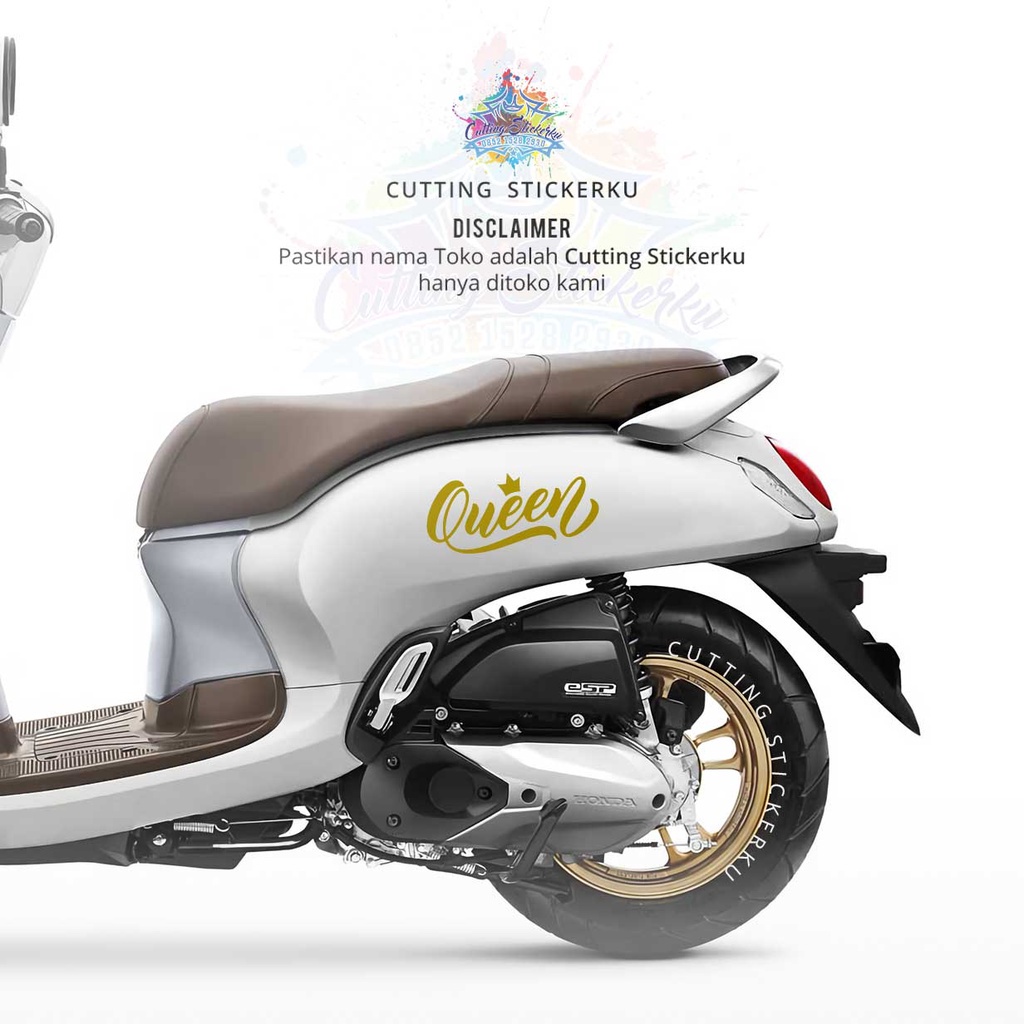 Cutting Stiker Queen Variasi Motor Mobil Sticker Lucu Timbul Keren Nyala Dasbor Spakbor Visor Body Kaca Helm Laptop Hologram Reflective Tahan Air Setiker Veriasi Bodi Samping Kata Kata Matic Scoopy Windshield