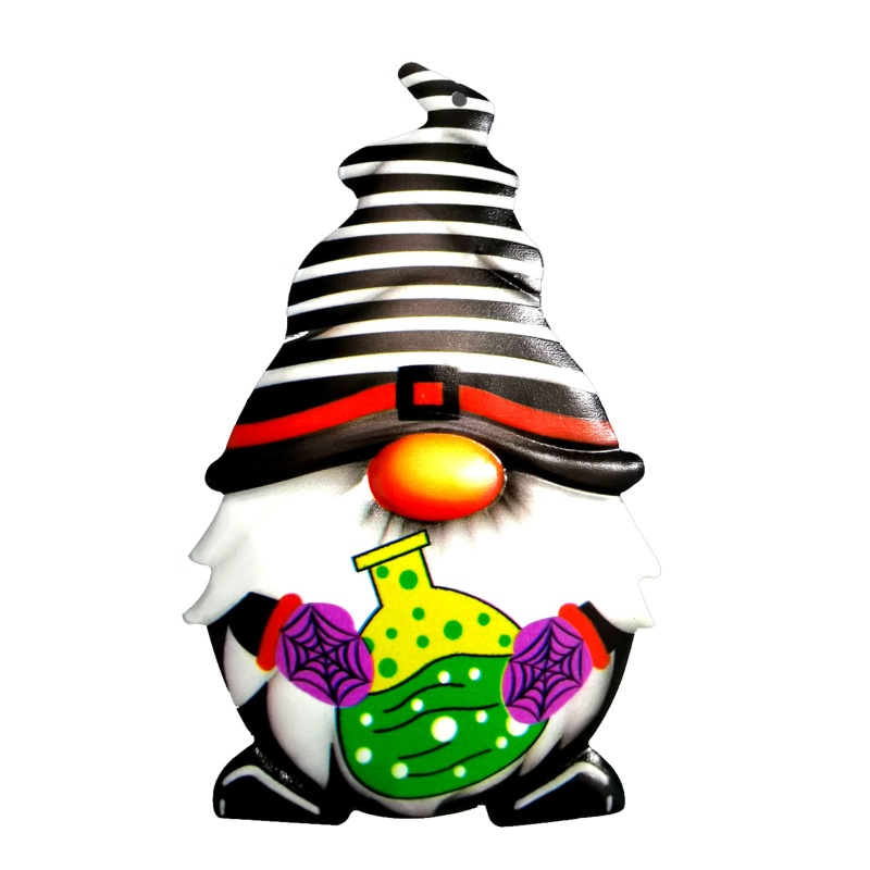 zzz Wrought Iron Gnome Halloween Tree Pendant for Creative Metal Ornament Decoration