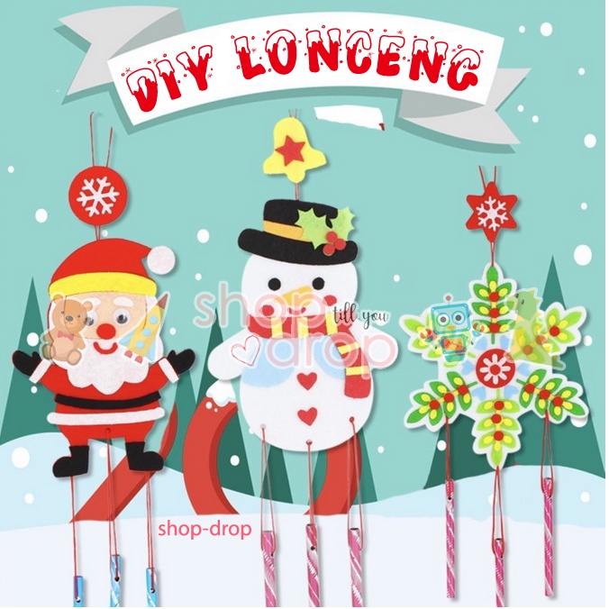 Mainan Edukasi Anak - Mainan Natal Anak - DIY Christmas Art - DIY Lonceng Angin Flannel Natal