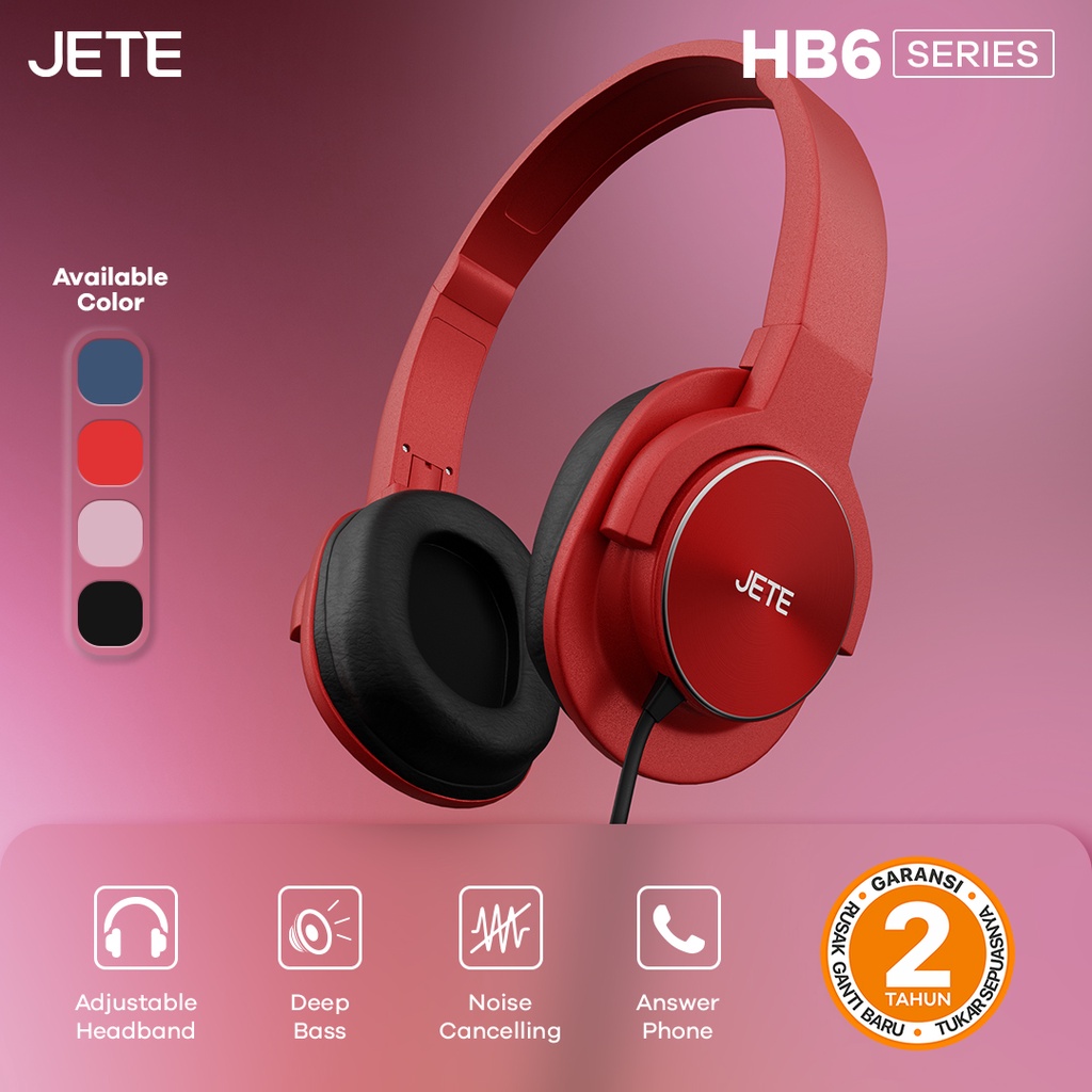 Headset Headphone Wired JETE HB6 Noise Cancelling - Garansi Resmi 2 Tahun