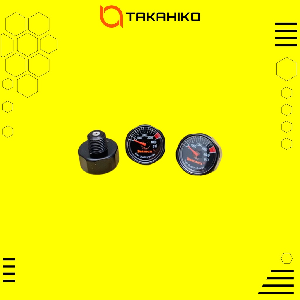 MANOMETER OD 22 BULL PCP MURAH DRAT M10X1 3500 PSI, HARGA MURAH BERKUALITAS BIDA BAYAR DITEMPAT COD