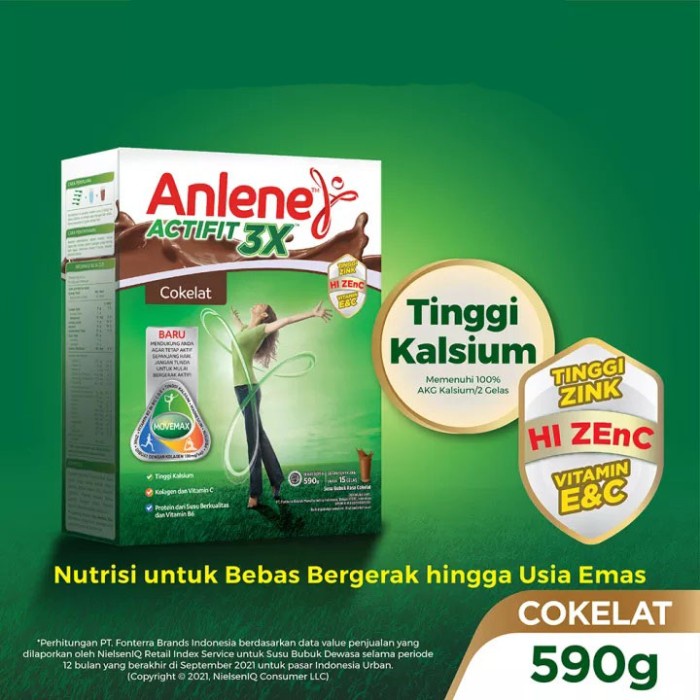 

Anlene Actifit 3X HI-Calcium Susu Bubuk Rasa Cokelat 590gr