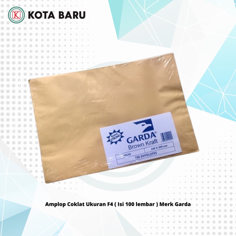 

Amplop Coklat Ukuran F4 ( Isi 100 lembar ) Merk Garda