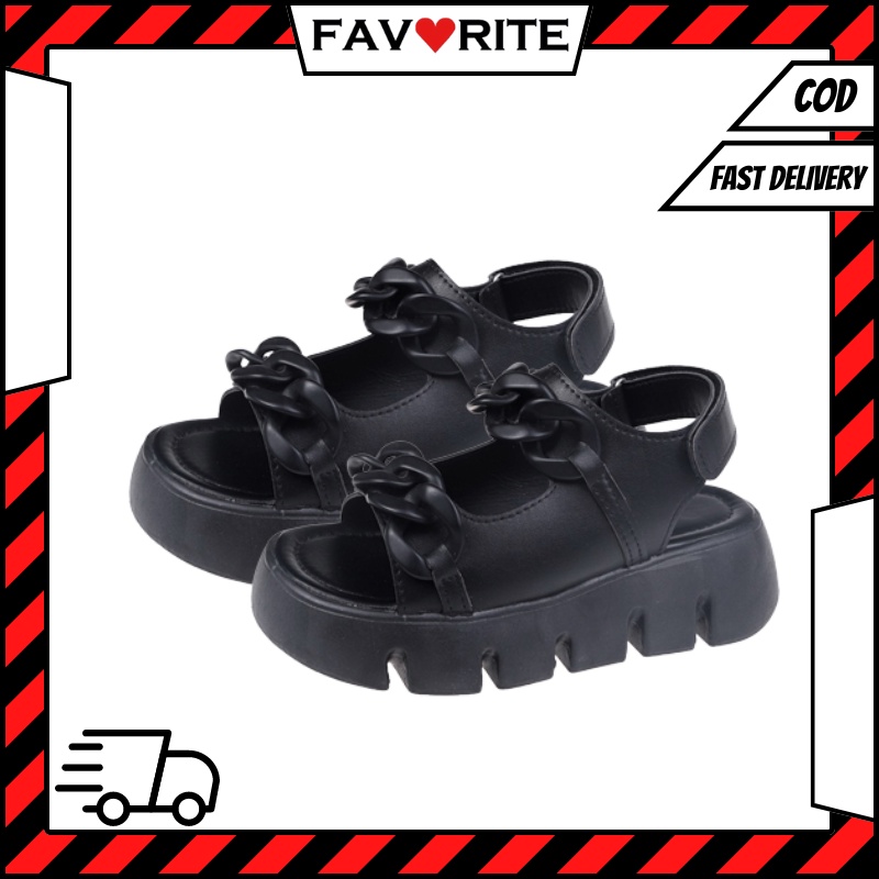 Favorite &quot;FREE BOX&quot; Sepatu Wanita Flat Trendy Sandal Gunung Velcro Anti Slip Import Premium Quality 9048